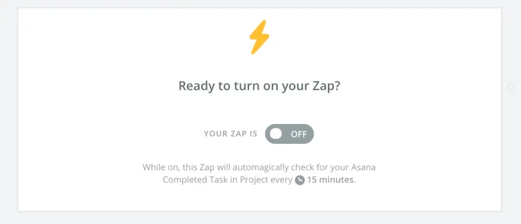 click on button on final step of zap